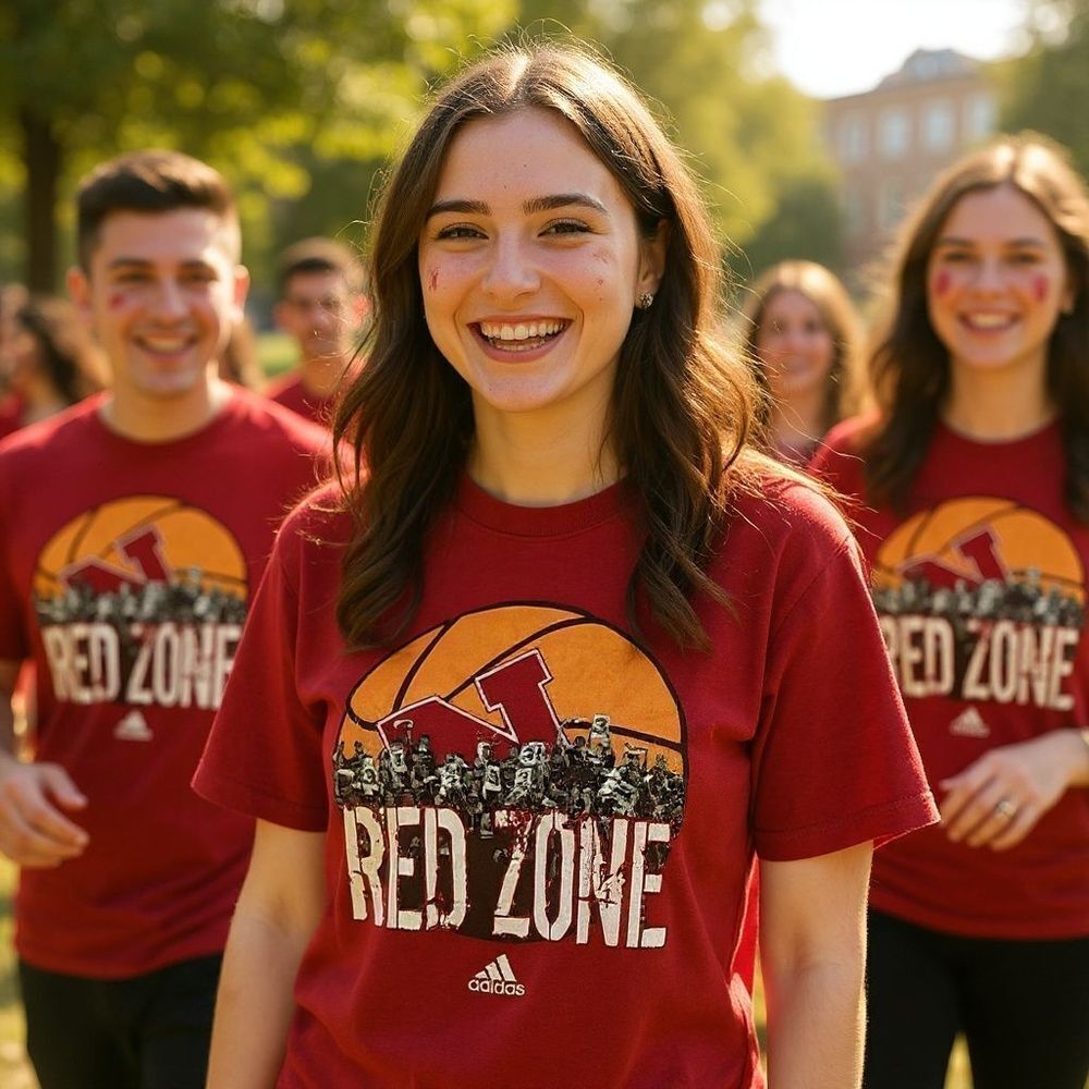 Adidas Red Nebraska Basketball Huskers Tee (M)